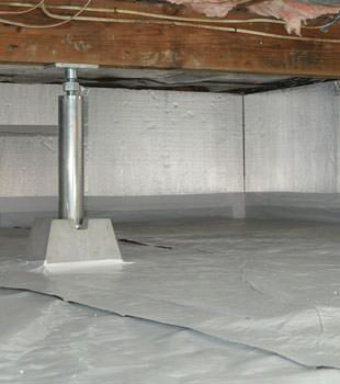 Installed crawl space insulation in Roland