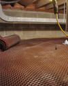 Crawl space drainage matting installed in a home in Perry