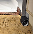 A crawl space encapsulation and insulation system, complete with drainage matting for flooded crawl spaces in Mabelvale
