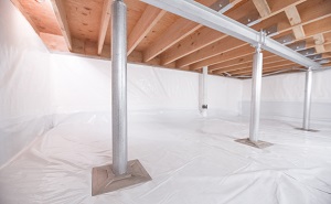 Crawl space structural support jacks installed in Benton
