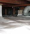 A Greenbrier crawl space moisture system with a low ceiling