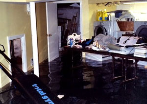 A laundry room flood in Roland, with several feet of water flooded in.