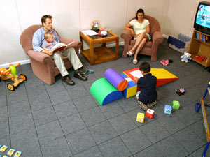 Waterproof basement flooring installed in a family room in Mabelvale, Arkansas