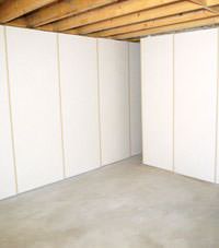 Unfinished basement insulated wall covering in Hensley, Arkansas