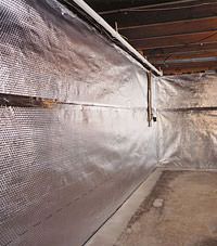 Radiant heat barrier and vapor barrier for finished basement walls in Hensley, Arkansas